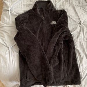 North Face Black Fuzzy Zip Up Jacket